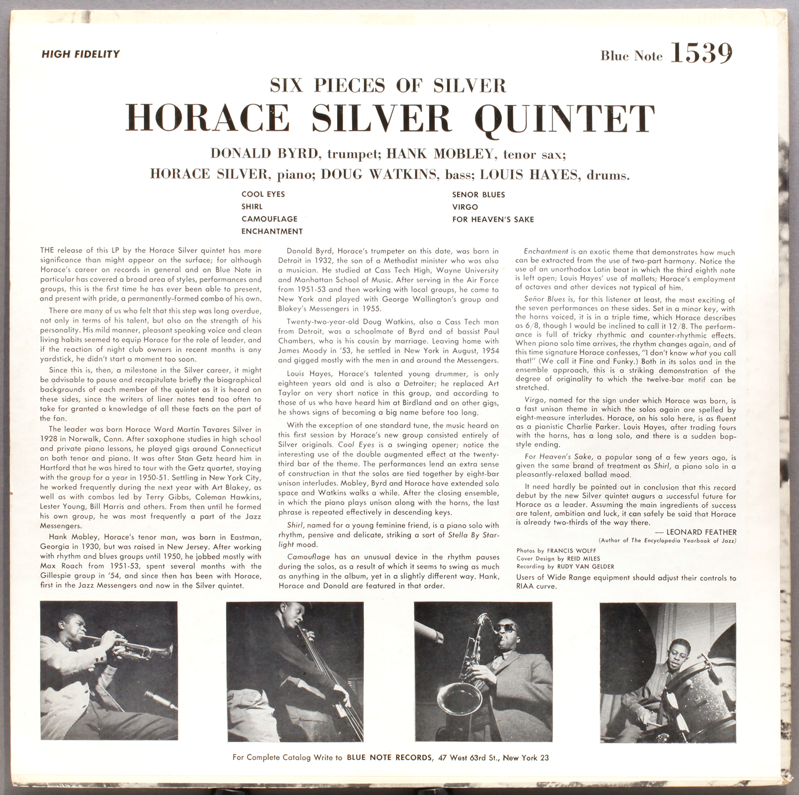Horace Silver: Six Pieces of Silver (1956) Blue Note Lexington
