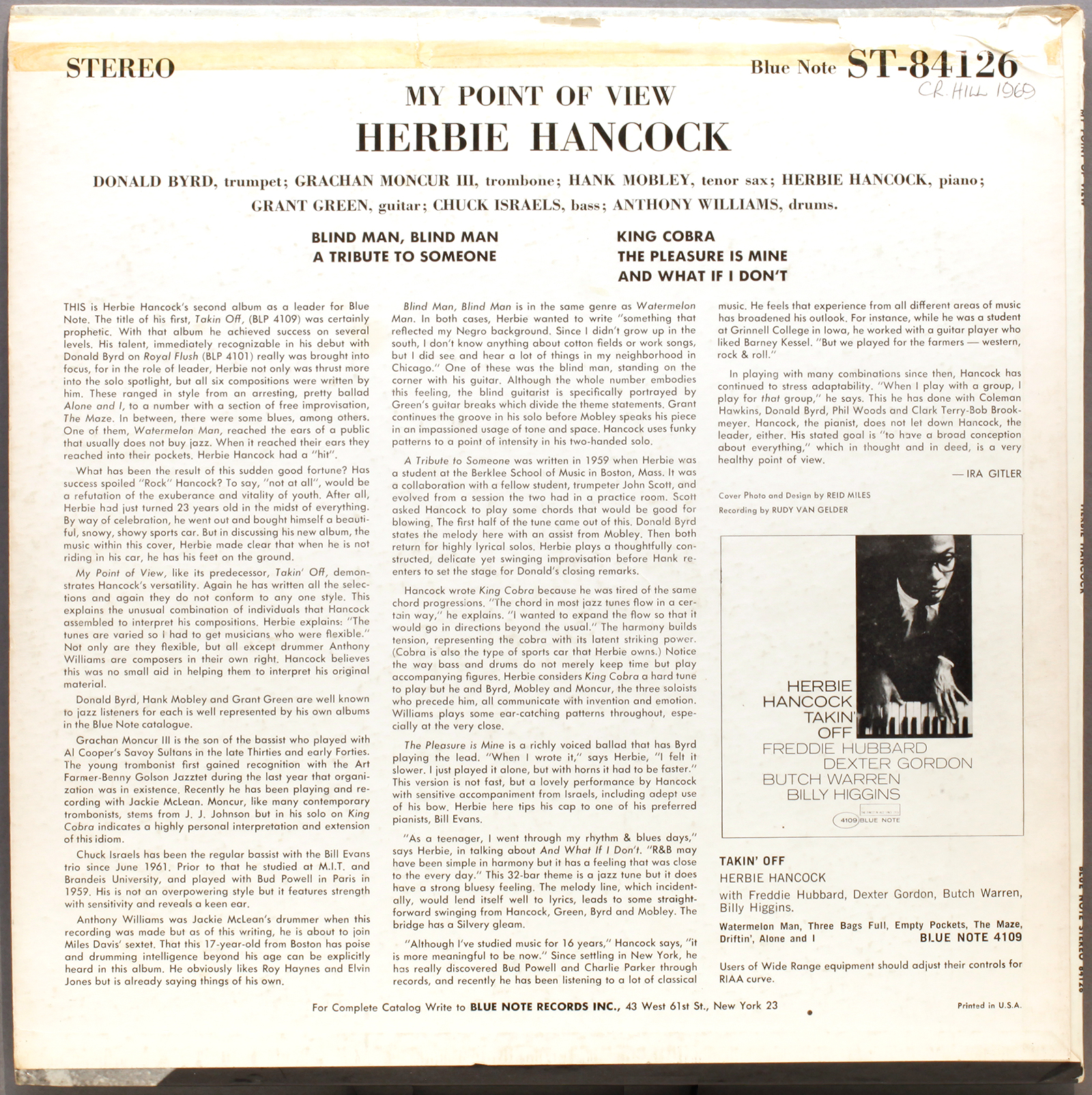 Herbie Hancock My Point of View (1963) Blue Note | LondonJazzCollector