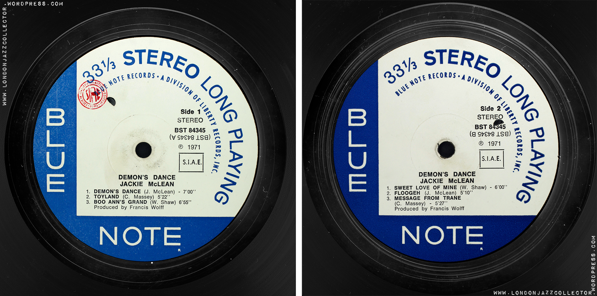 Jackie McLean: Demon's Dance (1967) Blue Note: Liberty/UA – Italy |  LondonJazzCollector